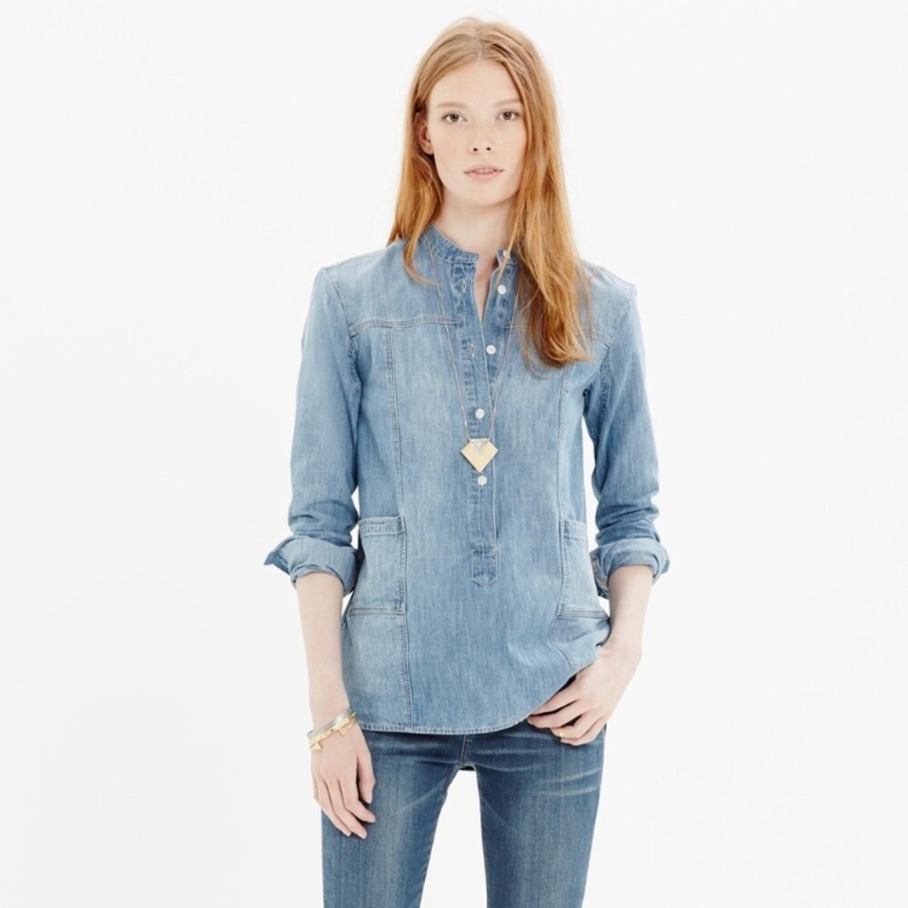NWT Madewell denim painters top
